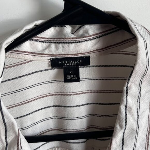 Ann Taylor Factory Silky Striped Button Down - Picture 2 of 4